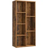 VASAGLE Bücherregal, mit 7 Fächern, Büroregal, Würfelregal, Standregal, für Wohnzimmer, Schlafzimmer, Büro, Kinderzimmer, vintagebraun LBC27BX
