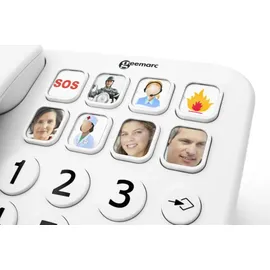 Geemarc Geemarc, Seniorentelefon Verstärkt mit Fototasten - weiss, Telefon, Weiss