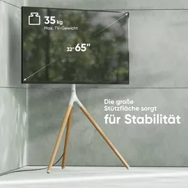 ONKRON TS1220 TV-Ständer 70-120 cm Weiß Holz