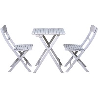 Möbilia Sitzgruppe | 2 Stühle, Akazie grau mit Vintage-Finish