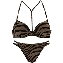 Bruno Banani Push-Up-Bikini Damen Schwarz/Gold 34 Cup C