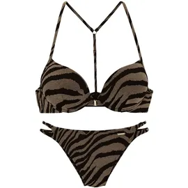 Bruno Banani Push-Up-Bikini Damen Schwarz/Gold 34 Cup C