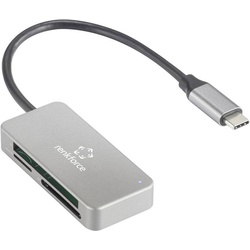 Renkforce Externer USB 3.2 Gen1 (USB 3.0) Speicherkartenleser USB-C (USB-C), Speicherkartenlesegerät, Silber