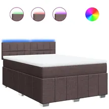 vidaXL Boxspringbett 140 x 200 cm Dunkelbraun