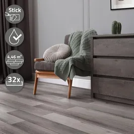 ML-Design PVC Bodenbelag Selbstklebende 91,5x15,3cm 32 Tlg Kiefer Grau Holzoptik, rutschfest, wasserfest, Einfache Verlegung