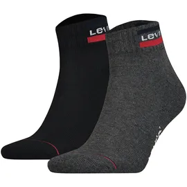 Levi's Kurzsocken 2 Paar Grau/Schwarz 39-42