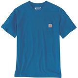 CARHARTT Carhartt, K87 Lockeres, schweres, kurzärmliges T-Shirt mit Tasche, Meeresblau meliert, XXL