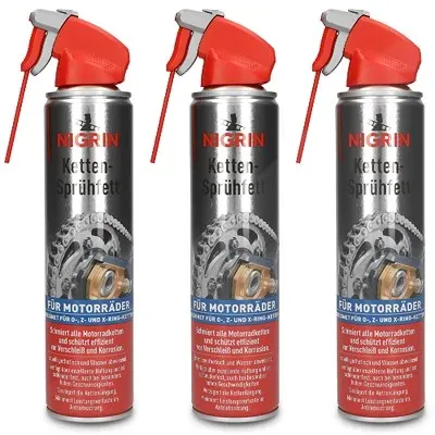 Nigrin 3x 400 ml MOTOR-BIKE Ketten-Sprühfett Dry Lube transparent [Hersteller-Nr. 73888]