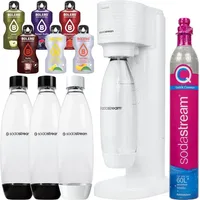 SodaStream Wassersprudler Gaia White + 3 Flaschen 1L, Weiß/Schwarz + Bolero - Weiß/Schwarz