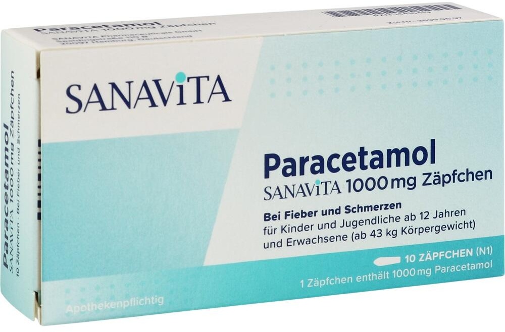 Paracetamol Sanavita 1000 mg Zäpfchen 10 ST