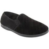 Zedzzz Herren Kevin Velours-Hausschuhe / Pantoffeln DF838 (48 EUR) (Schwarz) - Schwarz - 48