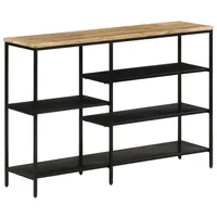 VidaXL Konsolentisch 110x30x75 cm Raues Massivholz Mango und Eisen