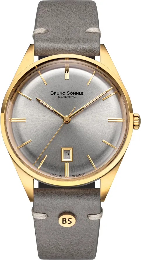 Bruno Söhnle Herren Armbanduhr Merano 17-33232-241 Lederband steingrau