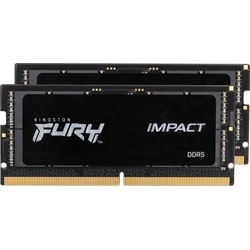 Kingston SORAM Kingston D5 6000 32GB C38 FURY Impact K2 (2 x 16GB, 6000 MHz, DDR5-RAM, SO-DIMM), RAM, Schwarz