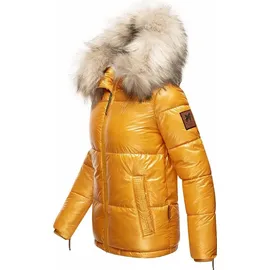 Navahoo Damen Winterjacke Warm Gefütterte Steppjacke mit Kunstfellkapuze Tikunaa