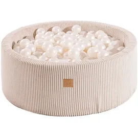 MeowBaby Bällebad Cord 30x90 cm, Ecru,