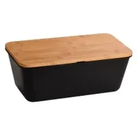 KESPER Brotkasten aus Kunststoff, schwarz Bambus - schwarz, natur