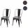 Mendler Esszimmerstuhl HWC-H10e Kunstleder schwarz-grau 2er Set