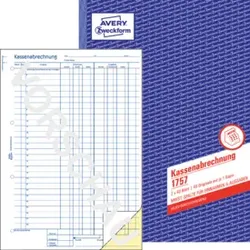 Kassenbuch A4/2x40BL SD ZWECKFORM 1757m,Mwst Spalte