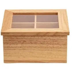 Olympia Mini Teebox aus Gummibaumholz