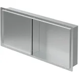 luxebath Wandnische Dusche Edelstahl Silber 25,5x55,5 cm