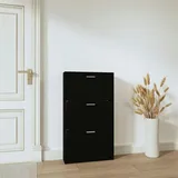 vidaXL Schuhschrank Schwarz 59x17x108 cm Holzwerkstoff
