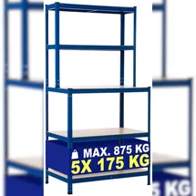 CLP Steckregal mit Werkbank Metall blau