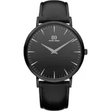 Danish Design HerrenArmbanduhr Edelstahl-Gehäuse, Leder-Armband