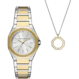 Quarzuhr ARMANI EXCHANGE Armbanduhren goldfarben (silberfarben, goldfarben) Damen Armbanduhr, Damenuhr, Edelstahlarmband, ideal auch als Geschenk