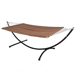 Doppel Hängematte mit Gestell 200x120 cm Garten Hängeliege Hängemattengestell