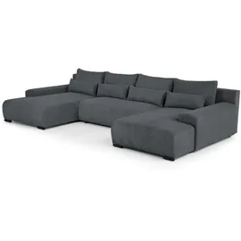 beautysofa Ecksofa BENNY Polyester U-Form 3-Sitzer Grau