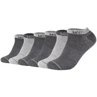 Mustang Casual Bio-Baumwolle Sneakersocken 6er Pack Dark Grey Mix 39-42