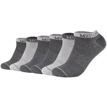Mustang Casual Bio-Baumwolle Sneakersocken 6er Pack Dark Grey Mix 39-42