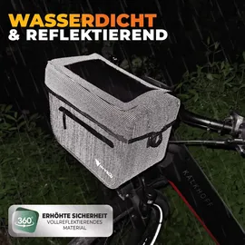 MIVELO Lenkertasche Fahrrad KLICKfix 100% wasserdicht - Fahrradtasche Lenker - abnehmbares Handyfach - Lenkertasche - Tasche Lenker - E-Bike tauglich (Grau)