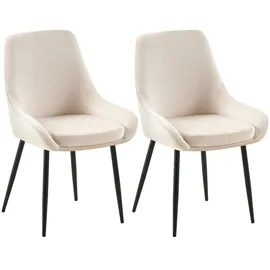 CLP Esszimmerstuhl Elmira Polyester creme 2er Set