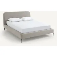 Am.pm Bett Mit Boxspring, Aus Strukturiertem Stoff, Design Emmanuel Gallina, Oscar hellgrau