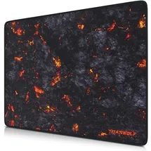 Titanwolf Gaming Mauspad XL, 440 x 350mm Mousepad mit Stoffoberfläche, Gummierte Rückseite, Lavamotiv