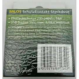 ChiliTec USB-Steckdose Unterputz Grau 2 St.