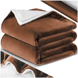 KESSER® Kuscheldecke Flauschige Sherpa Extra Weich & Warm Wohndecke Flanell Fleecedecke, Falten beständig/Anti-verfärben als Couchdecke Sofadecke oder Bettüberwurf