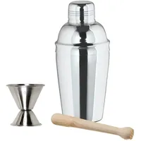 ich-zapfe Cocktail Shaker Set 16-teilig Edelstahl Pink/Silber/Weiß