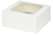 Greenbox Cupcake Boxen inkl. Einlage, PLA Sichtfenster, weiß, 4er DRE03483 , 1 Karton = 4 Packungen à 25 Stück