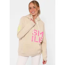 Zwillingsherz Alissa Hoodie Neon-Details Beige S/M