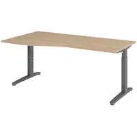 Bümö Schreibtisch höhenverstellbar 180x100 cm, in Eiche, Graphit, -