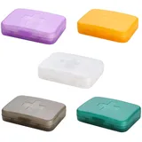 ISAKEN Tablettenbox 6 Tage, Pillendose 6 Fächer Klein Medikamenten Aufbewahrung Wochenbox Monat für Unterwegs, Zuhause, Büro, Organizer Medikamente zum Senioren, Erwachsene