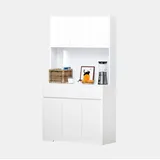 TWSOUL Anrichte Küchenbuffet Küchenschrank Sideboard Kommode mit LED-Beleuchtung weiß