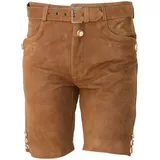 La Chasse® Lederhose Trachten-Lederhose "Inzell" mit Stickerei und Hosenträger kurz Oefele beige 52