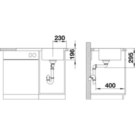 Blanco Divon II 45 S-IF links edelstahl seidenglanz + Excenterbetätigung + InFino