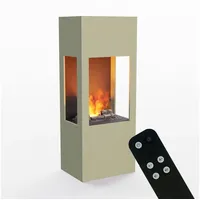 GLOW FIRE Elektrokamin Böll Multicolor Wasserdampf Kamin, Standkamin, Elektrischer Kamin, Wasserdampfkamin mit 3D Feuer und Knisterfunktion grün