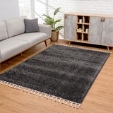Carpet City Hochflor-Teppich »Pulpy 100«, rechteckig, 30 mm Höhe, Läufer, weich, mit Fransen, uni, viele Größen, Wohnzimmer, Schafzimmer
