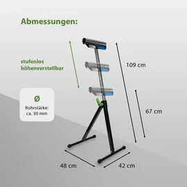 Trutzholm 2x Rollenbock 90 kg höhenverstellbar bis 109cm 30 cm Rollenbreite klappbar